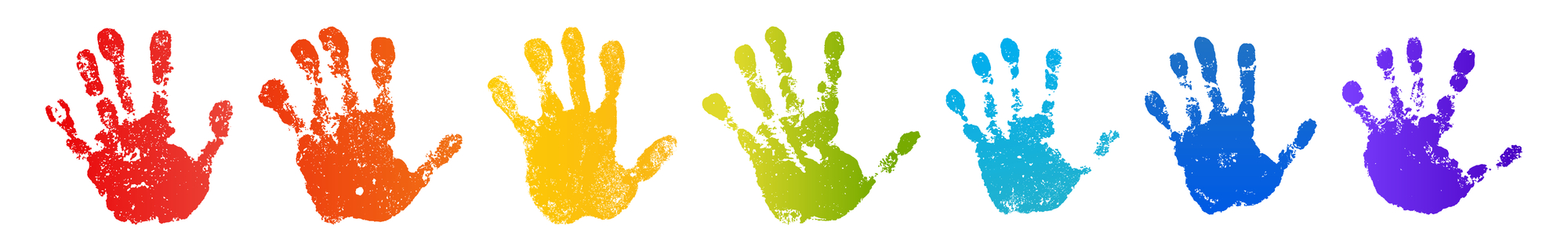 Rainbow hand prints