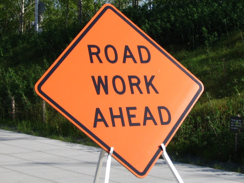 Road work sign