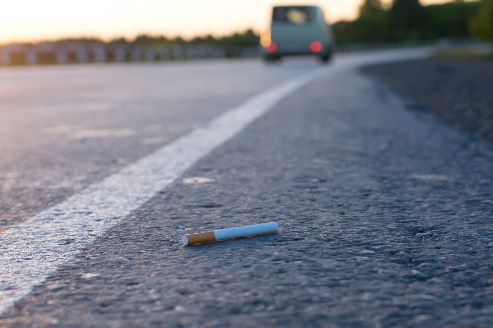 cigarette on the floor