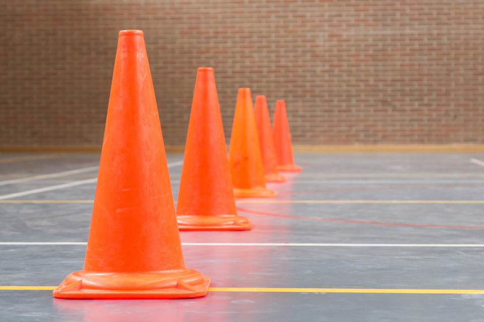 Sportshall and cones