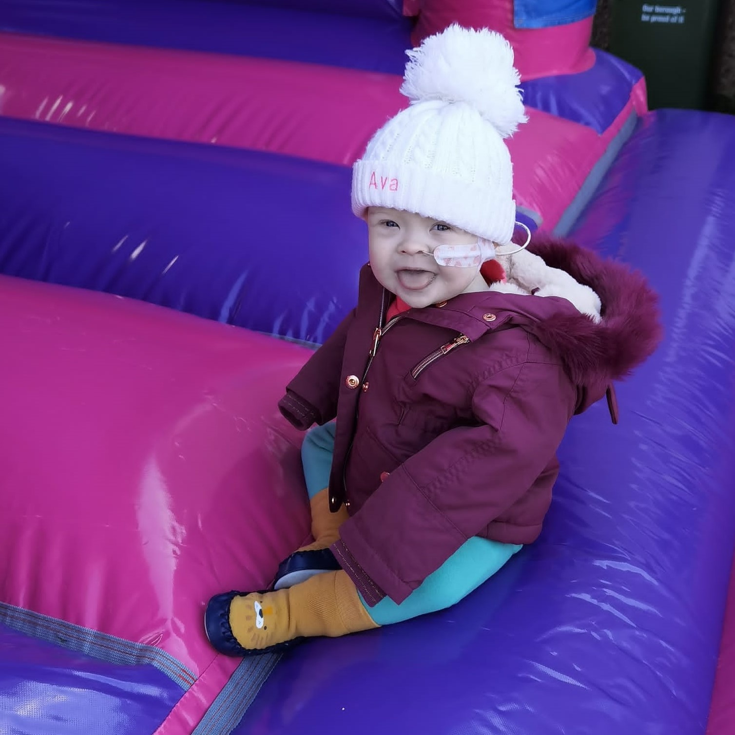 Ava on bouncy castle