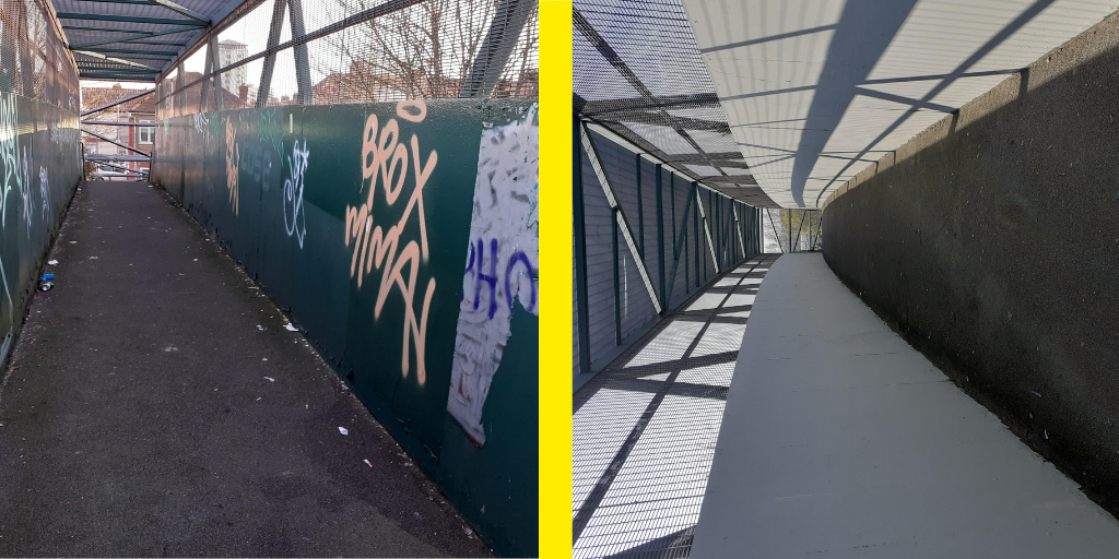 Before and after bridge clean