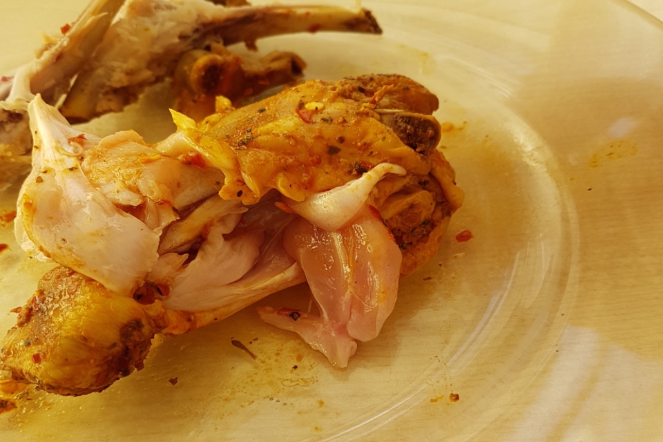 Undercooked chicken