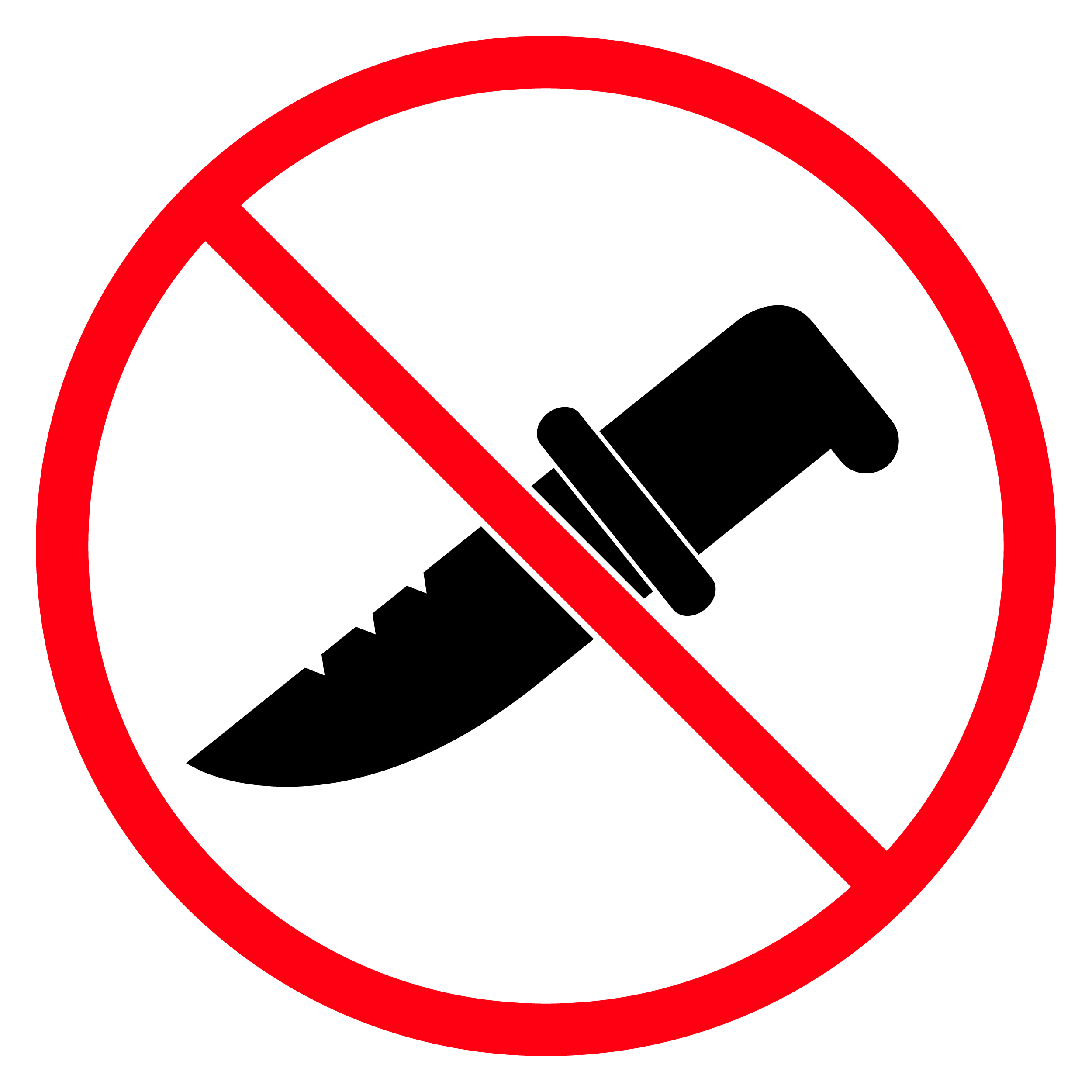 Knives banned sign