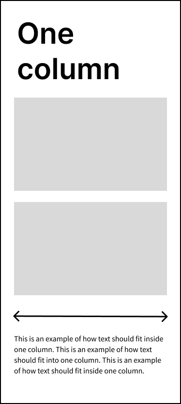 An example of how the one column layout is used on mobile devices