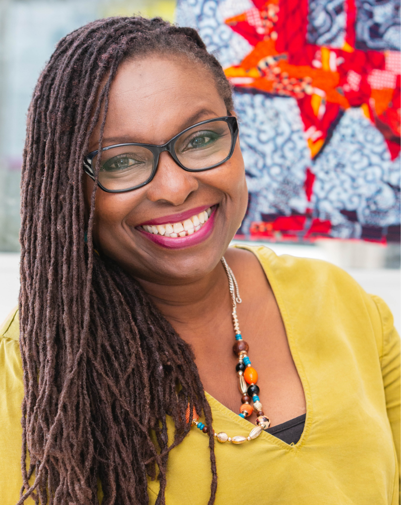 Portrait of black woman smiling in the camera