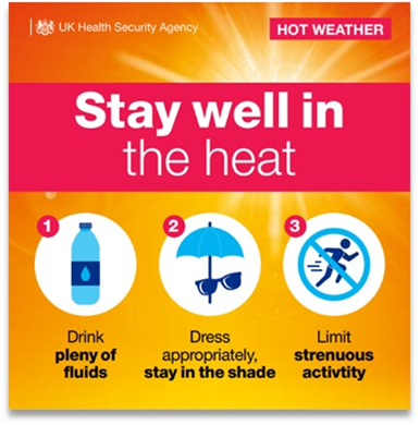 How to keep well in the heat guidance and advice
