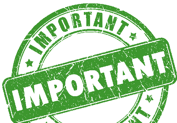 Stamp with the text 'important'