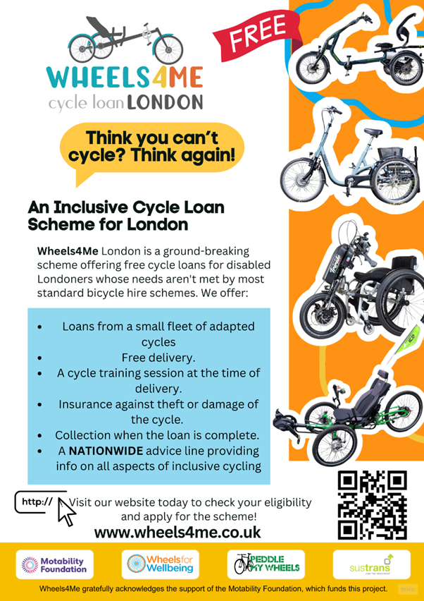 Poster for Wheels4Me about their cycle loan scheme