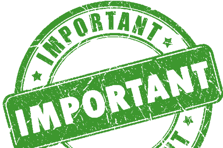 Stamp with the text 'important'