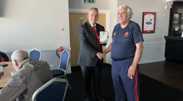 Cllr Rodwell with Sporting Memories attendee and volunteer