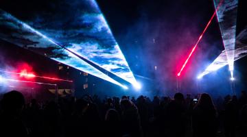 Laser light show at Guy Fawkes Lantern Parade