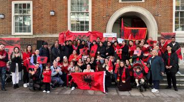 Albanian flag raising event 