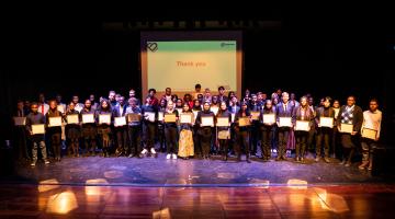 B&D pupils receiving their Colin Pond Scholarship Awards 
