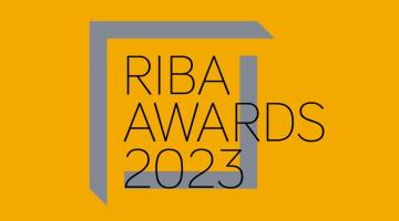 Riba awards 2023 logo grey box orange background