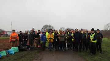 Tree planting with volunteers at castle green park