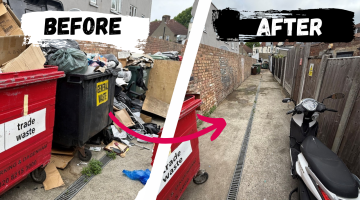 Before and after fly-tipping