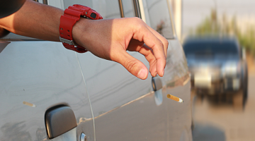 Cigarette dropped from car