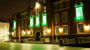 Town Hall lit green for Eid