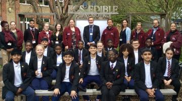 staff and pupils at Eastbury Community School 