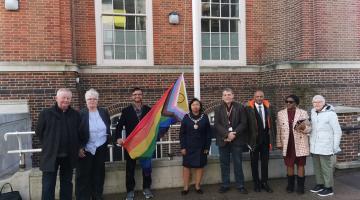 Councillors and LGBT+ Flag 