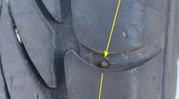 Damaged tyre