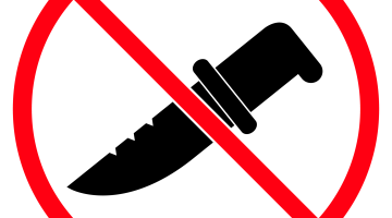 Knives banned sign