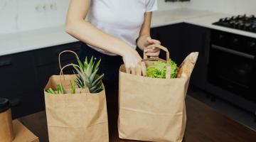 Loose food items in paper bags