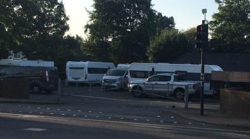 Travellers in Chadwell heath car park - credit Phil Anderson