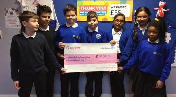 William Bellamy students with their National Lottery cheque