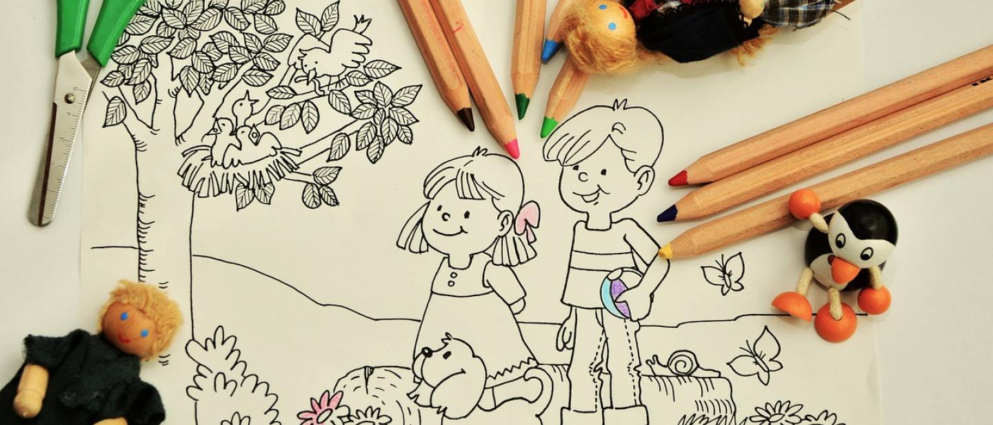 Painting, Pencils, scissors Children