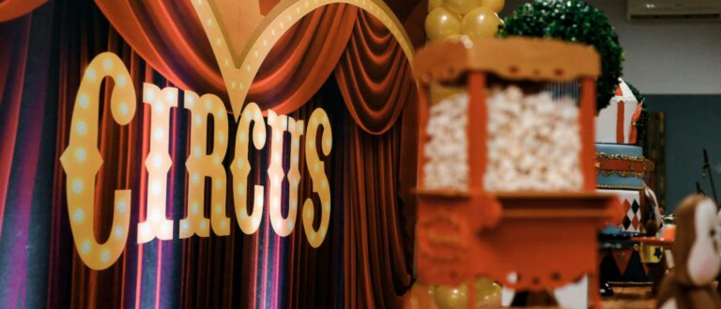 photo of lights that say circus