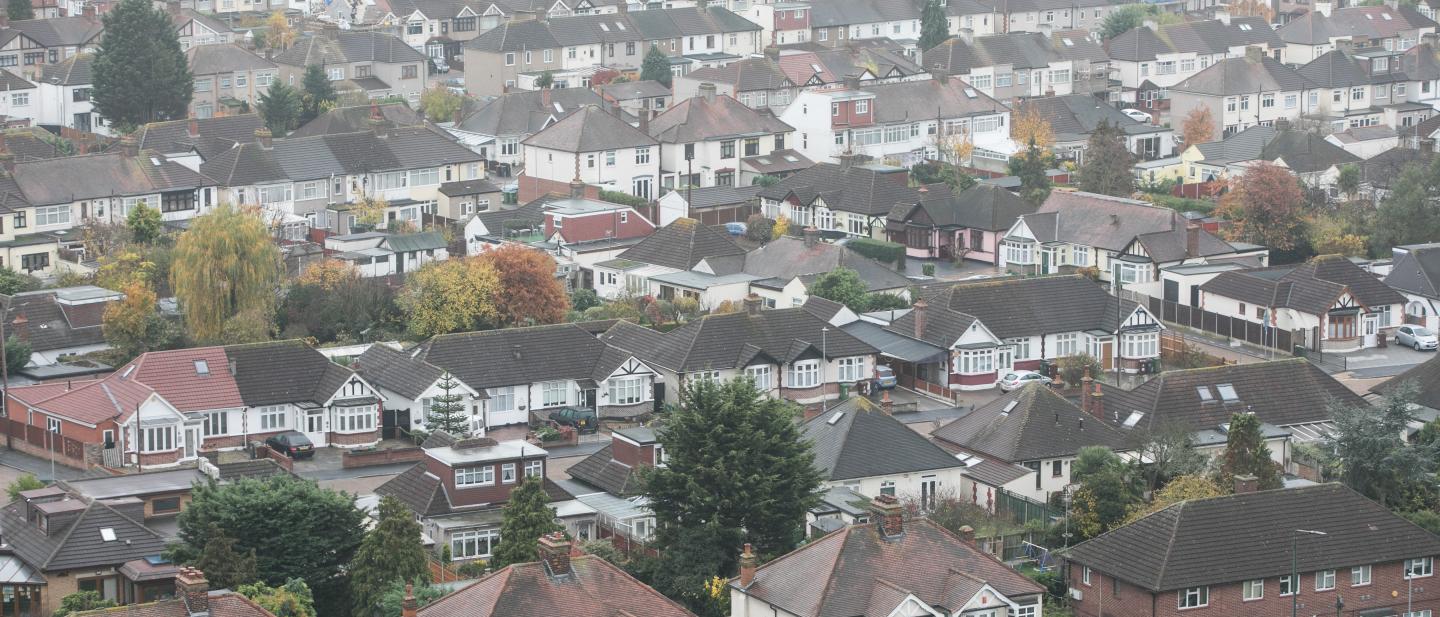 Aerial photo of Highview House estate, you can see a whole number of houses looking from the sky