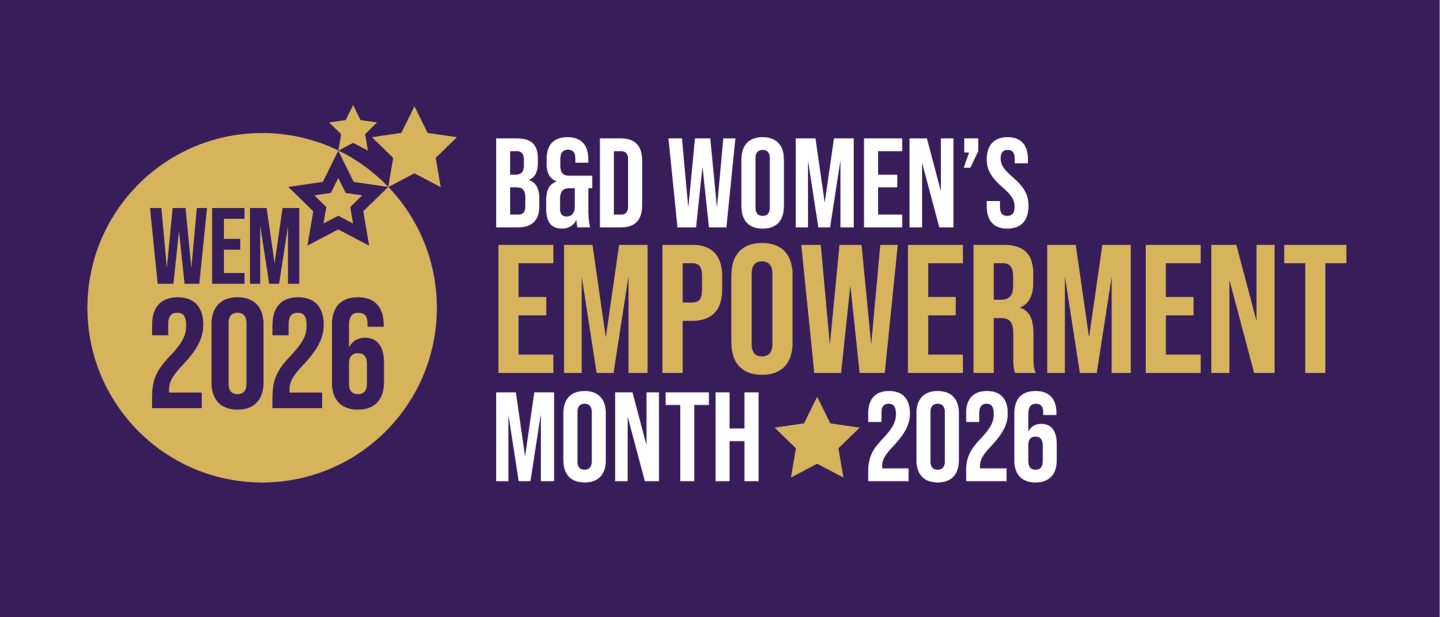 Stylised text saying WEM 2026 B&D Women’s Empowerment Month 2026