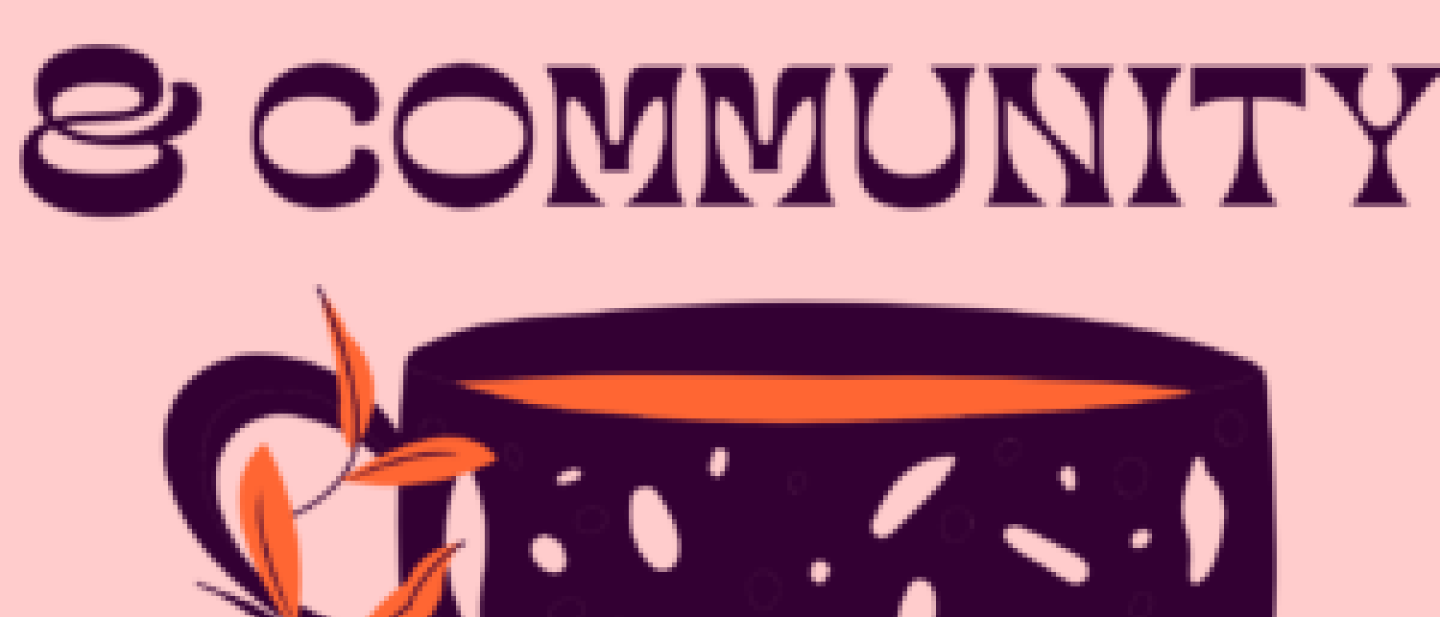 Chai & community logo with a drawn tea mug