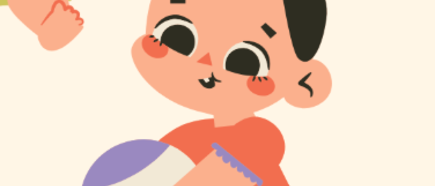 Colourful drawing of a toddler