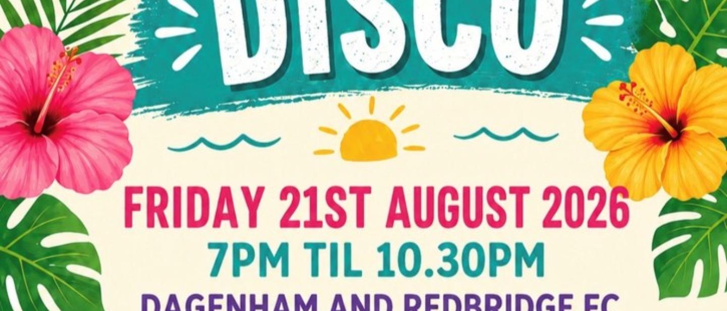Summer disco poster with information that is on the page