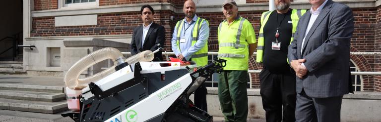 Roadsweepers in front of town hall