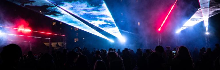 Laser light show at Guy Fawkes Lantern Parade