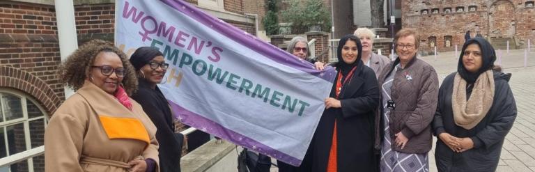 Councillors with Women's Empowerment Flag