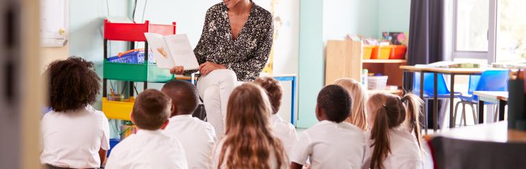 Primary school pupils in classroom