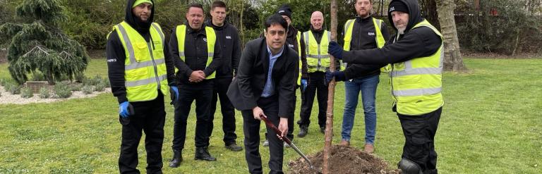 Cllr Haroon plants tree