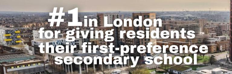 number 1 in London for giving residents their first preference secondary school