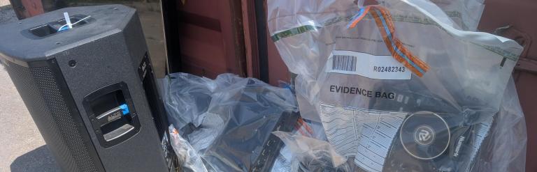 Seized music equipment