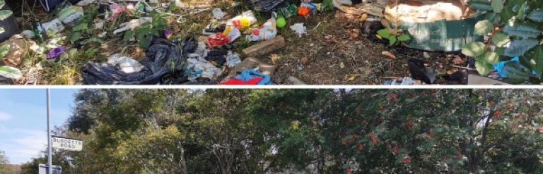 Fly tip - before and after