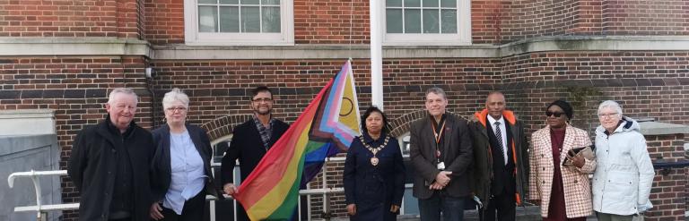 Councillors and LGBT+ Flag 