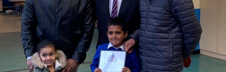 Mr Mahmood with his award