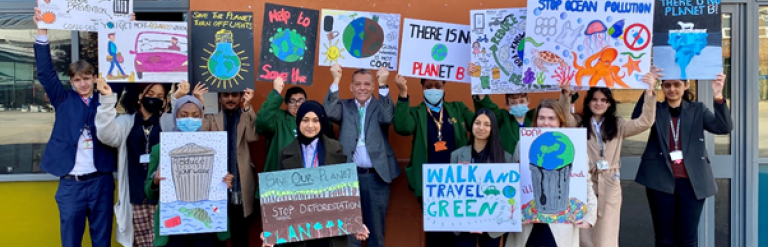 Young people with council leader, cllr darren rodwell