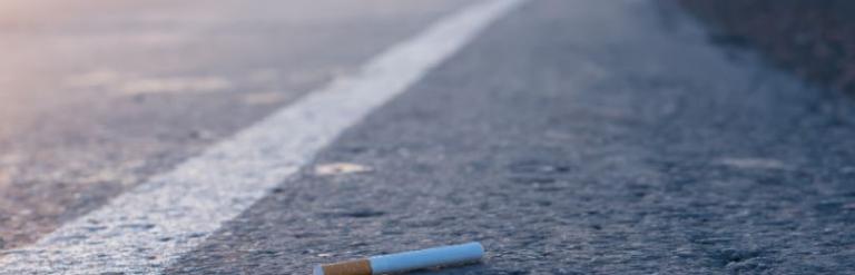 Cigarette on floor