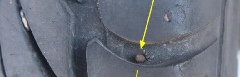 Damaged tyre